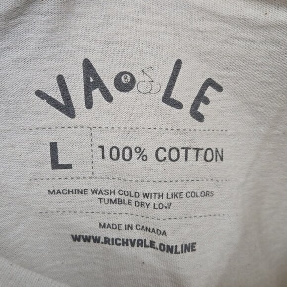 Richvale Size L Beige Graphic T-Shirt - Picture 6 of 6